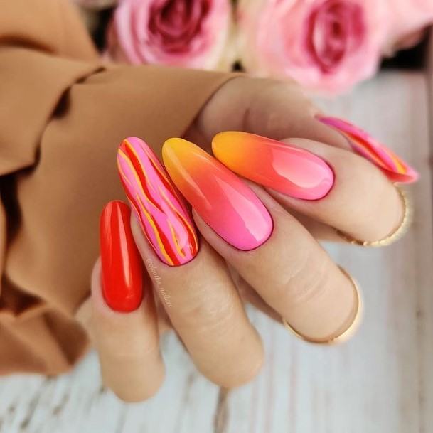 Pink Ombre Womens Nail Designs