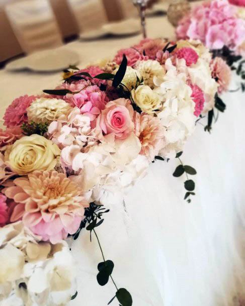 Pink Rose Flower Garland Wedding