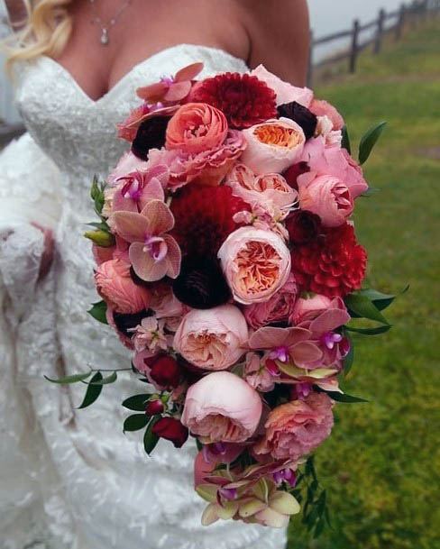 Pink Rose Flowers Bouquet Summer Wedding