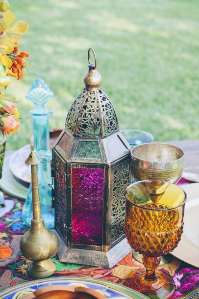 Pink Stained Glass Lanterns Wedding Decor