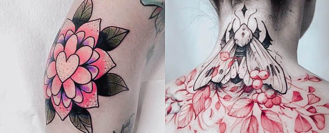 Top 100 Best Pink Tattoos For Women – Pretty Color Ink Design Ideas