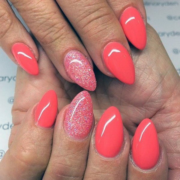 Pink Themed Almond Nail Designs