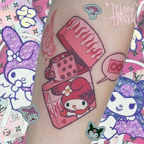 Pink Themed Cute Girls Tattoo