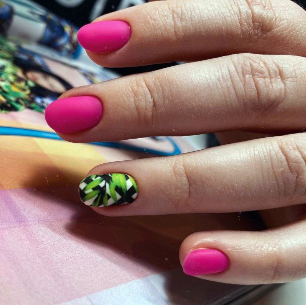 Pink Tropical Nails Women