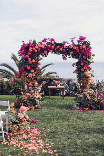 Pink Wedding Flowers Arch