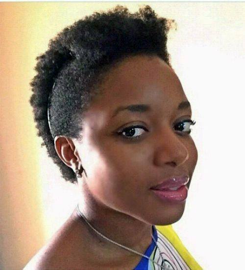 Pinned Faux Hawk Afro Short Hairstyles For Black Women