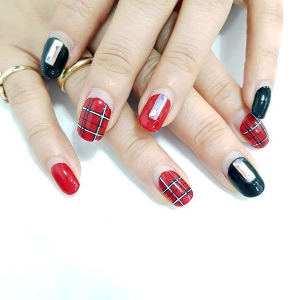 Plaid Checks Red And Black For Women