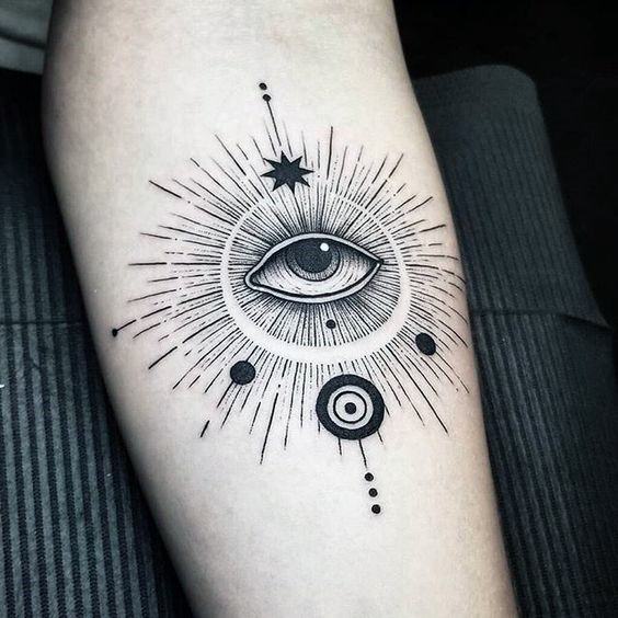 Planetary Eye Tattoo Womens Arms