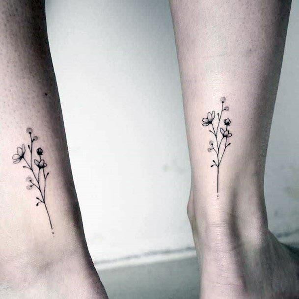 Plant Tattoo Mother Daughter Ankles