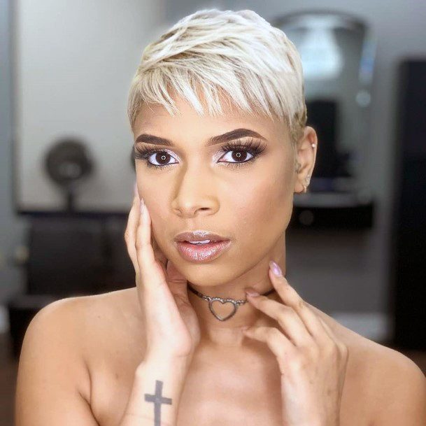 Platinum Pixie Short Hairstyles For Black Women