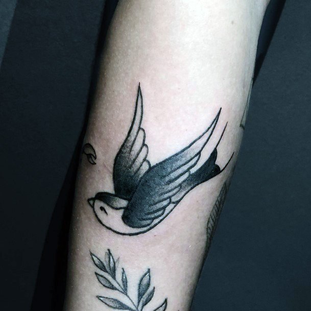 Playful Dove Tattoo For Women Traditional Style