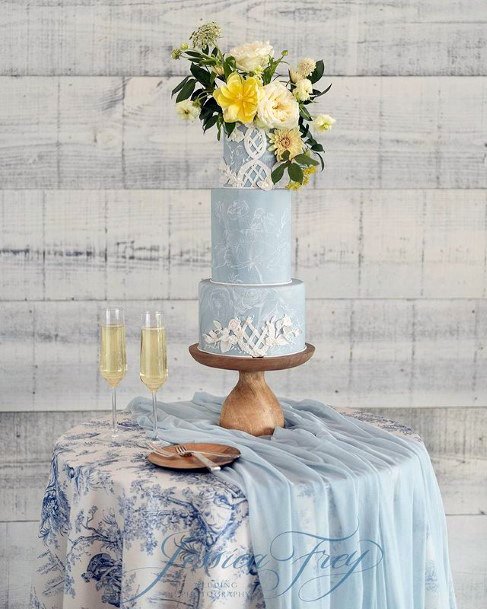 Pleasant Blue Wedding Cake