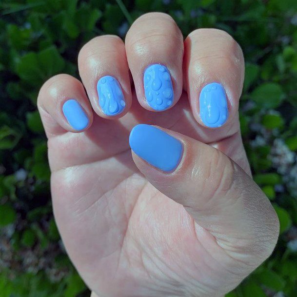 Pleasing Blue Water Nails For Women