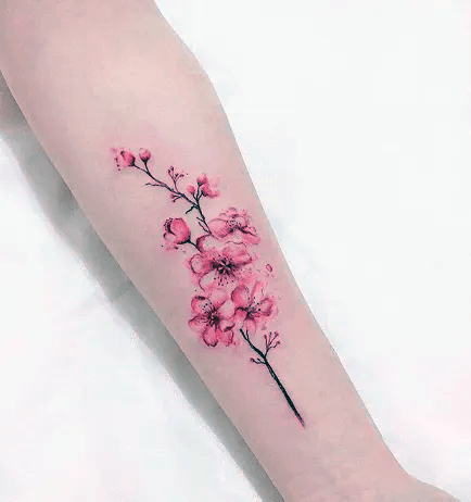 Pleasing Pink Cherry Blossom Tattoo Womens Hands