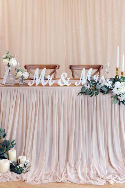 Pleated Cloth Wedding Head Table Decor