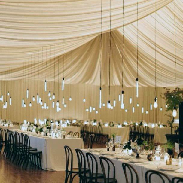 Pleated Cream Wedding Tent Decorations