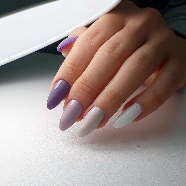 Plums And Snow White Colored Nails