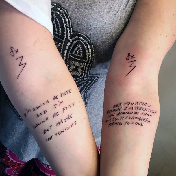 Poetic Quote Sister Tattoo