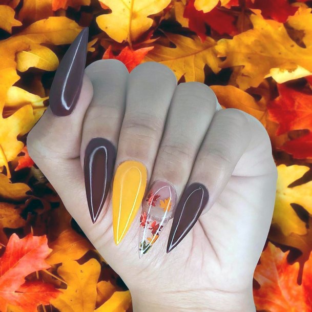 Pointed Cinnamon Nails November Designs Art