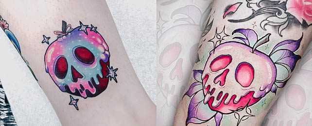 Top 100 Best Poison Apple Tattoos For Women – Snow White Design Ideas