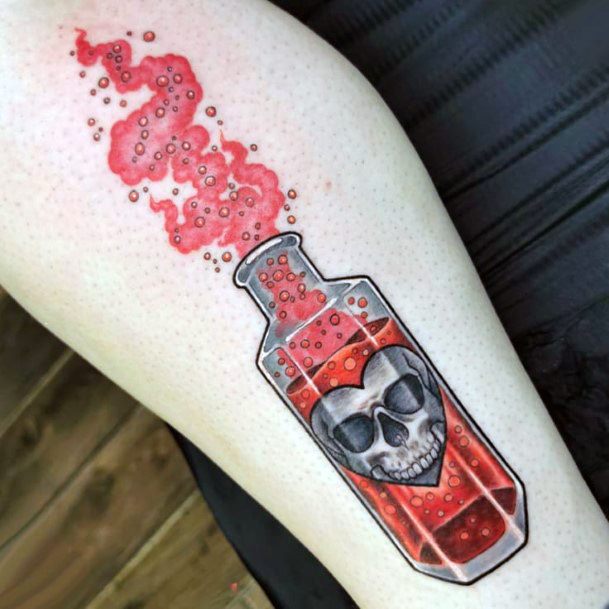 Poison Bottle Tattoo For Ladies