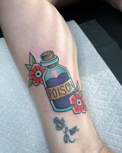 Poison Bottle Womens Tattoos