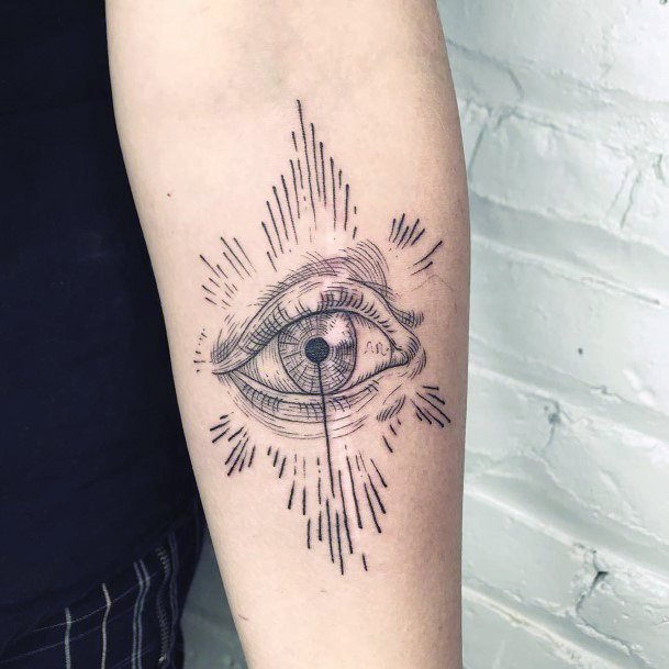 Poking Eye Tattoo For Women On Hands