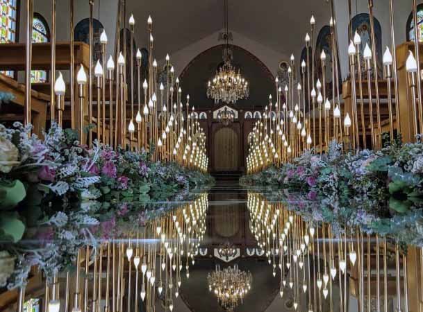 Polished Floors Church Wedding Decorations