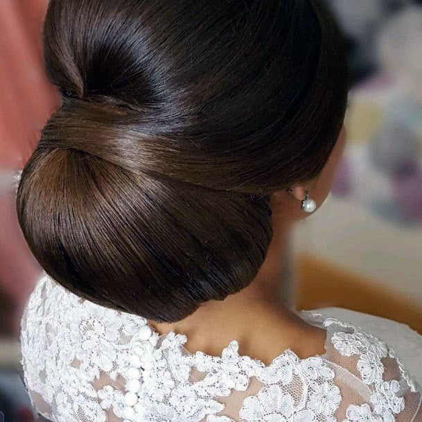 Polished Satin Chignon Hairstyle Women