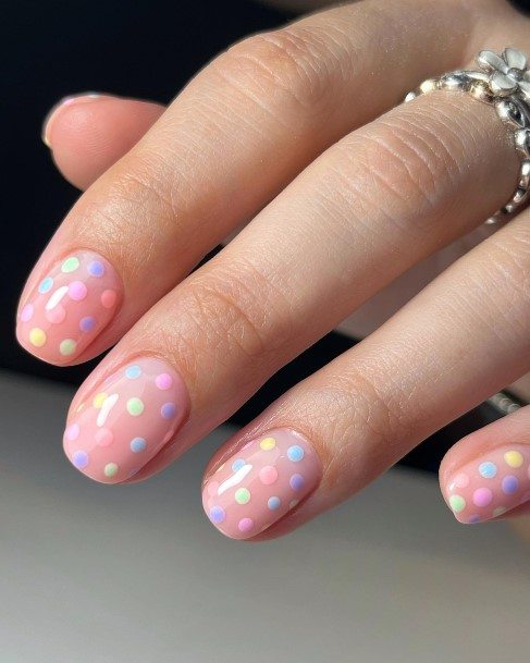 Polka Dot Nails Feminine Ideas