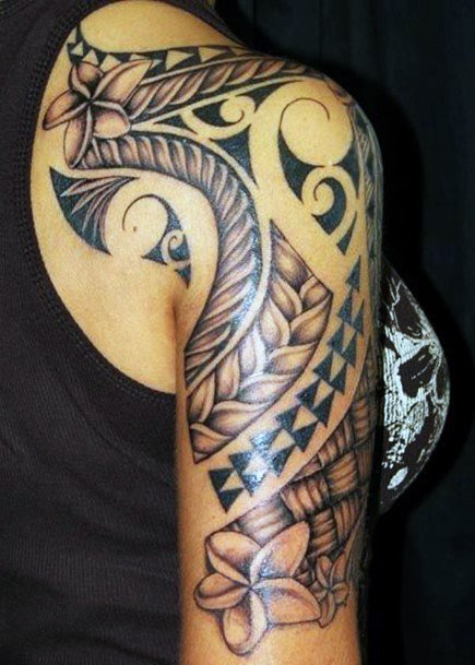 Polynesian Tribal Tattoo Women Arms
