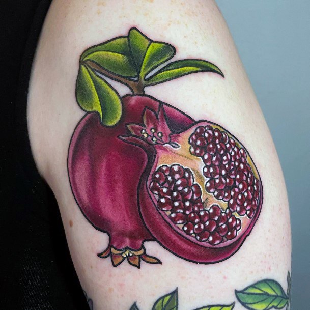 Pomegranate Tattoo For Ladies