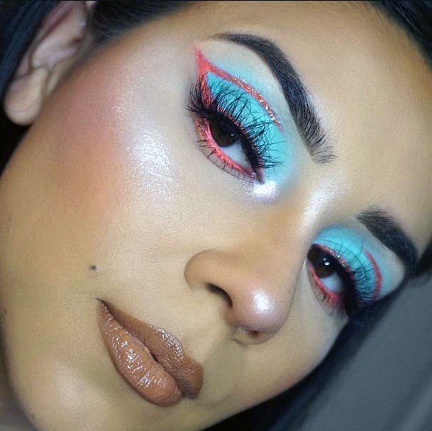 Pop Blue And Coral Ideas Eyeshadow Women