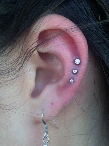 Popular 3x Mid Helix Design Cute And Trendy Piercing Ideas For Girls