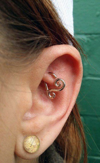 Popular And Trendy Daith Heart Ear Ring Guaged Ear Piercing Ideas For Girls