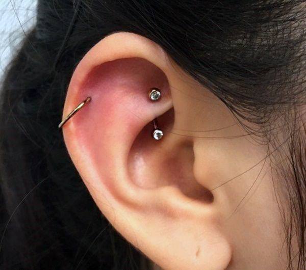 Popular Classy Rook And Helix Piercing Shiney Design Ideas For Women