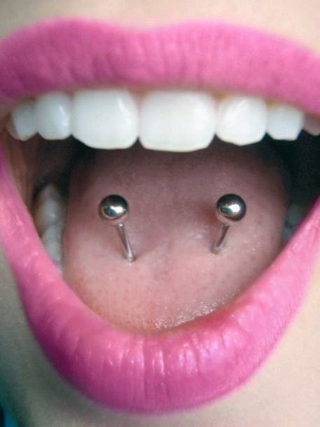 Popular Cute Double Tongue Ring Piercing Ideas For Girls