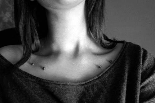 Popular Double Collar Bone Silver Ball Piercing Ideas For Girls