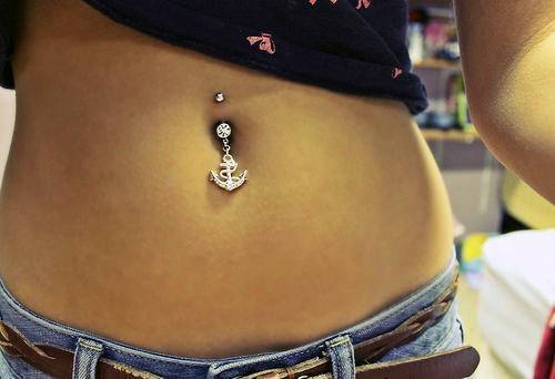 Popular Sexy Anchor Belly Button Ring Sparkling Gorgeous Piercing Ideas For Women