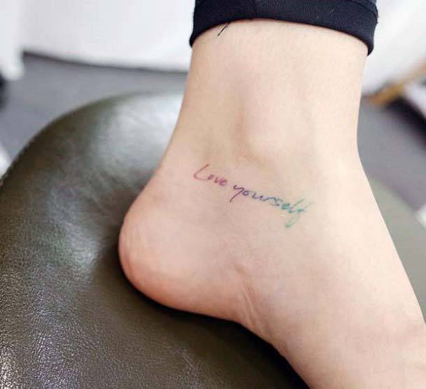 Positive Line Tattoo Womens Foot