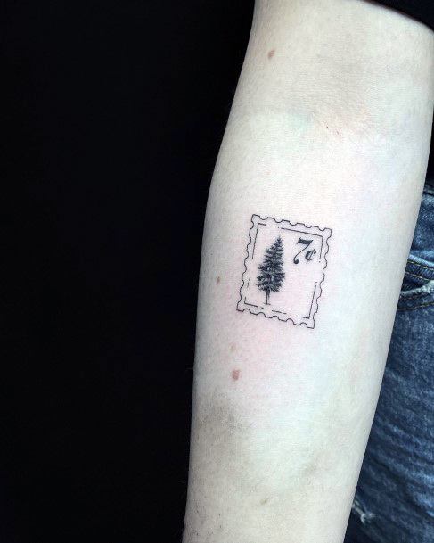 Postage Stamp Girls Tattoo Ideas