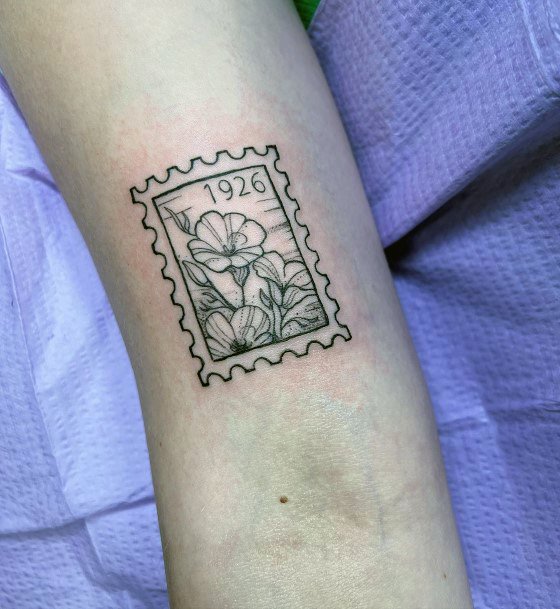 Postage Stamp Womens Feminine Postage Stamp Tattoos