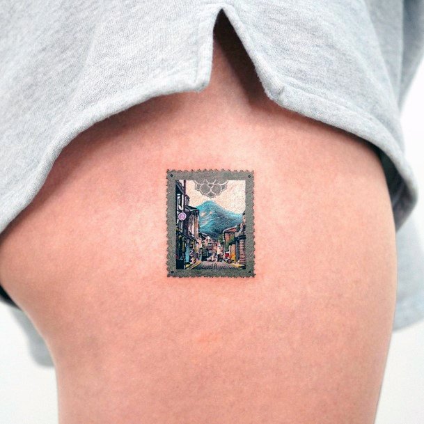 Postage Stamp Womens Tattoos