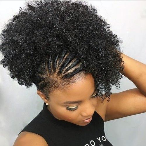 Poufy Thick Afro Updo Hairstyles For Black Women Side Design
