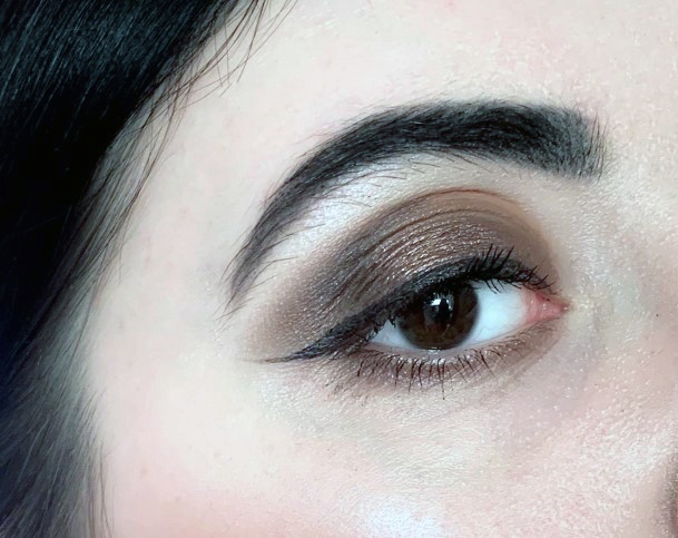 Powdery Dark Brown Eyeshadow Women