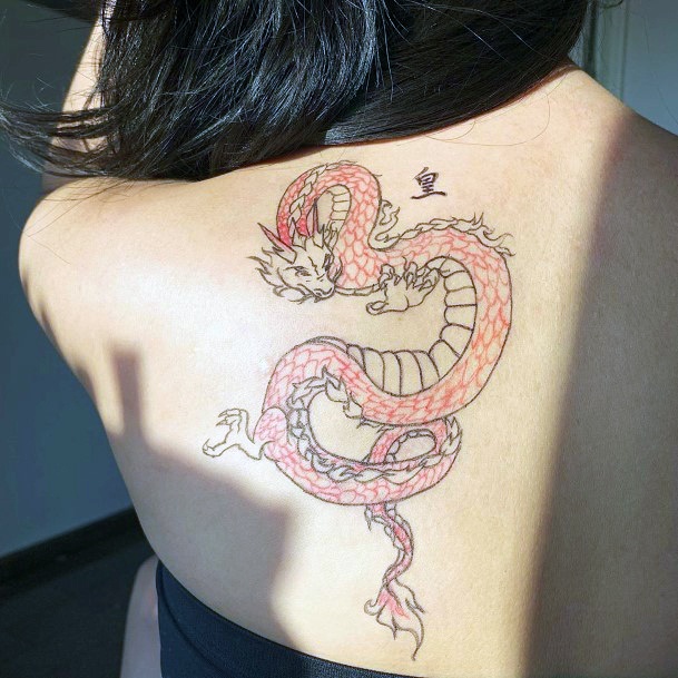 Powerful Dragon Tattoo Womens Back