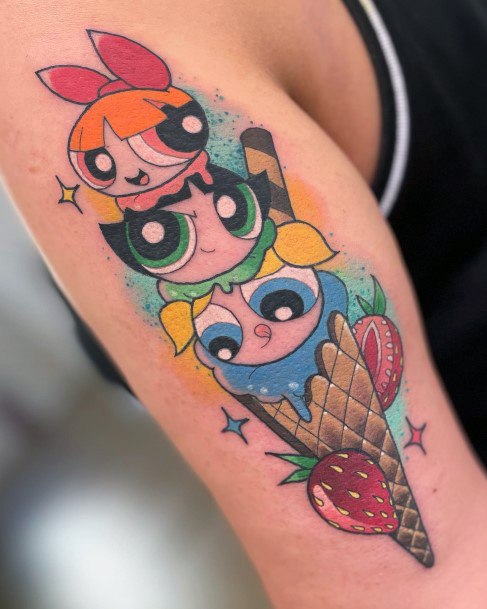 Powerpuff Girls Bubbles Female Tattoo Designs