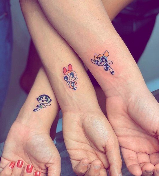 Powerpuff Girls Tattoo Womens Wrists For Best Friends