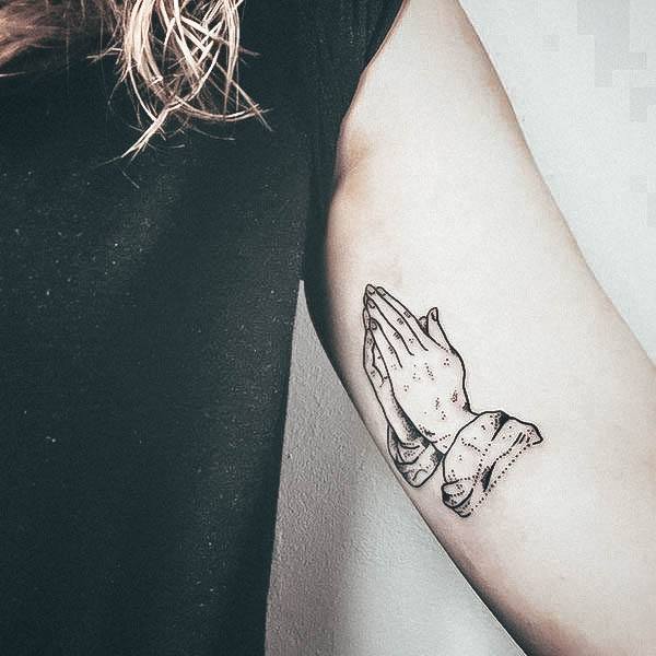 Praying Hands Tattoo For Ladies