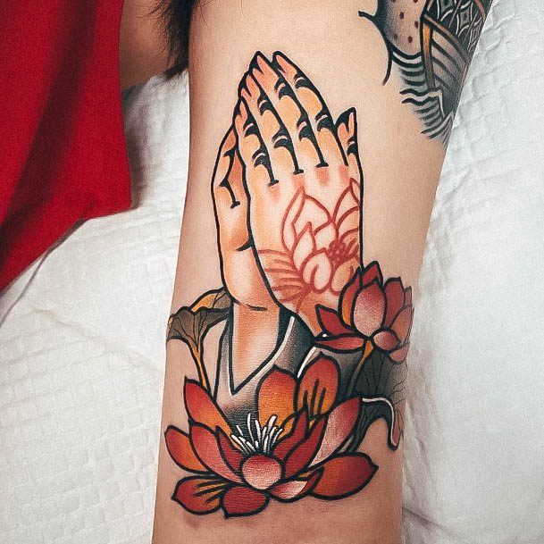 Praying Hands Womens Tattoo Ideas